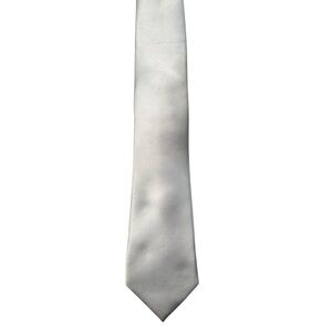 J. Ferrar Polyester Mens Tie - Silver Gray - Preppy